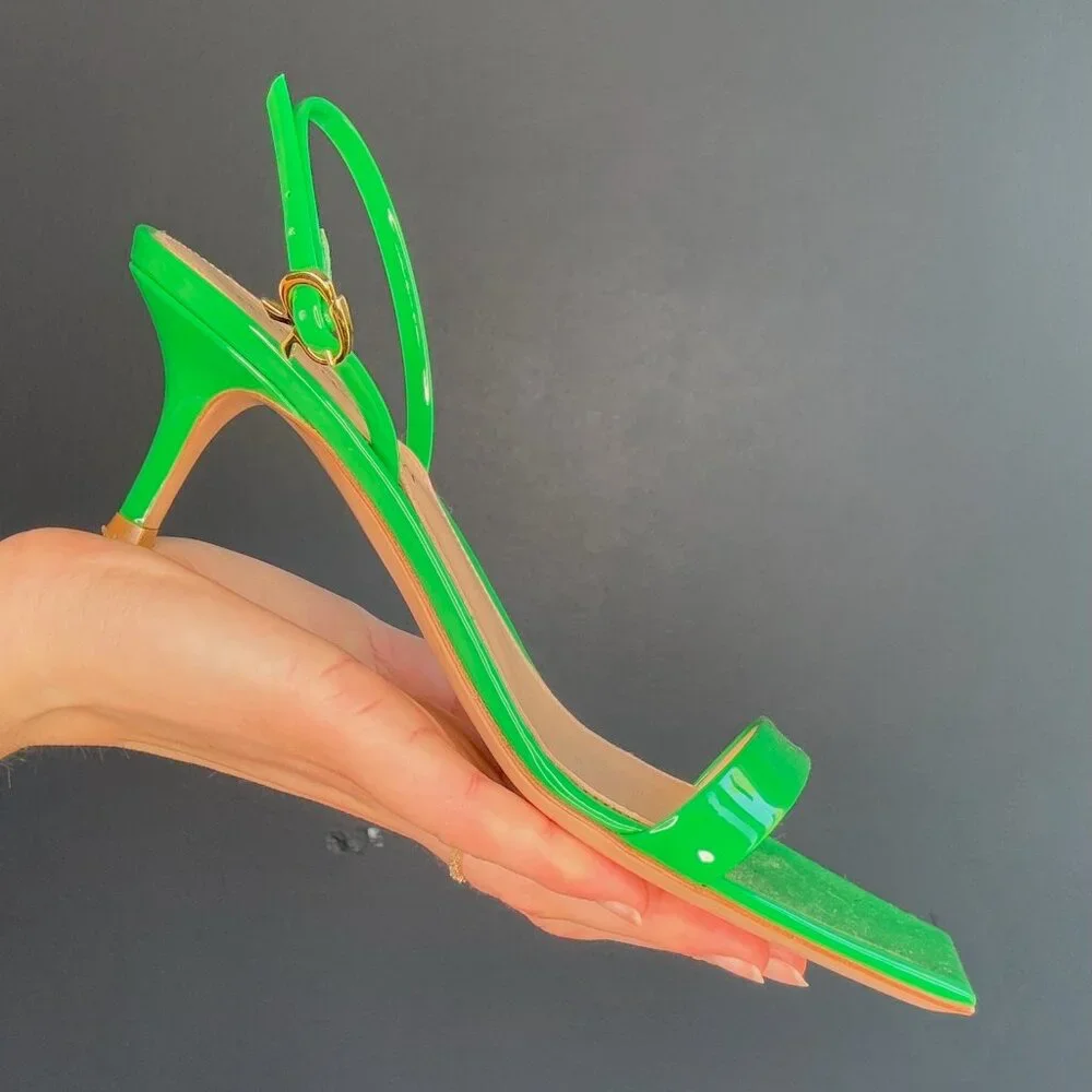 Gianvito Rossi Neon Green Kitten Heel - Picture 3 of 3